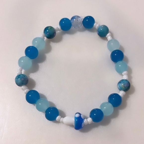 Light Blue Mushroom Bracelet - Picture 1 of 4